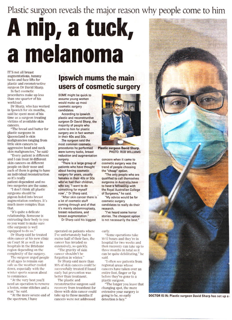 News article Plastic surgeons in Brisbane and Ipswich