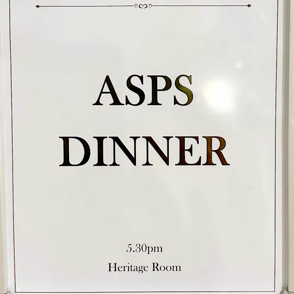 ASPS dinner sign 